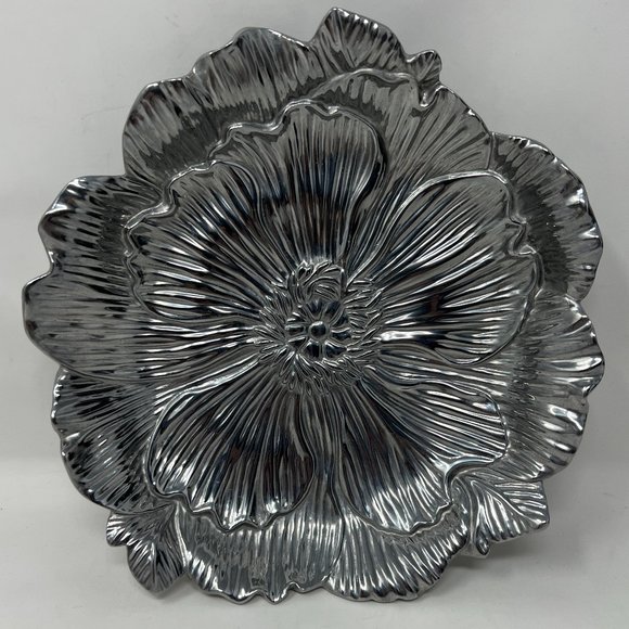 Fitz and Floyd Other - Fitz and Floyd 7" Peony Flower Metal Snack Plate
